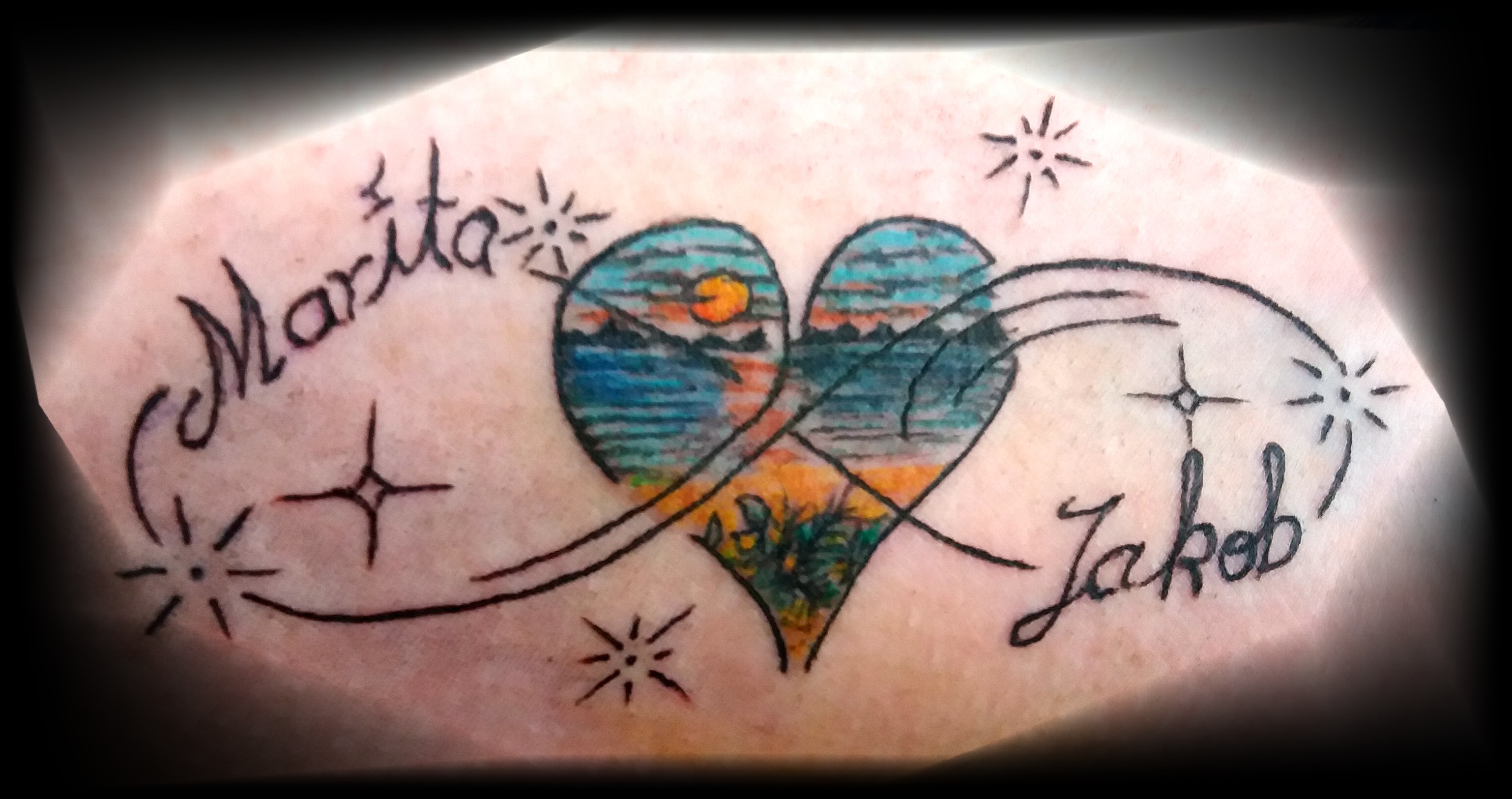 Unendlichkeitsschleife Tattoo mit Namen Fabienne Tochter Selina Recklinghausen STUDIO 45